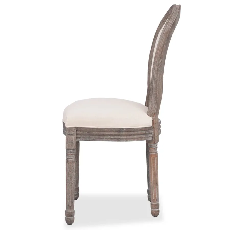 Chaises à manger lot de 2 crème tissu - 4
