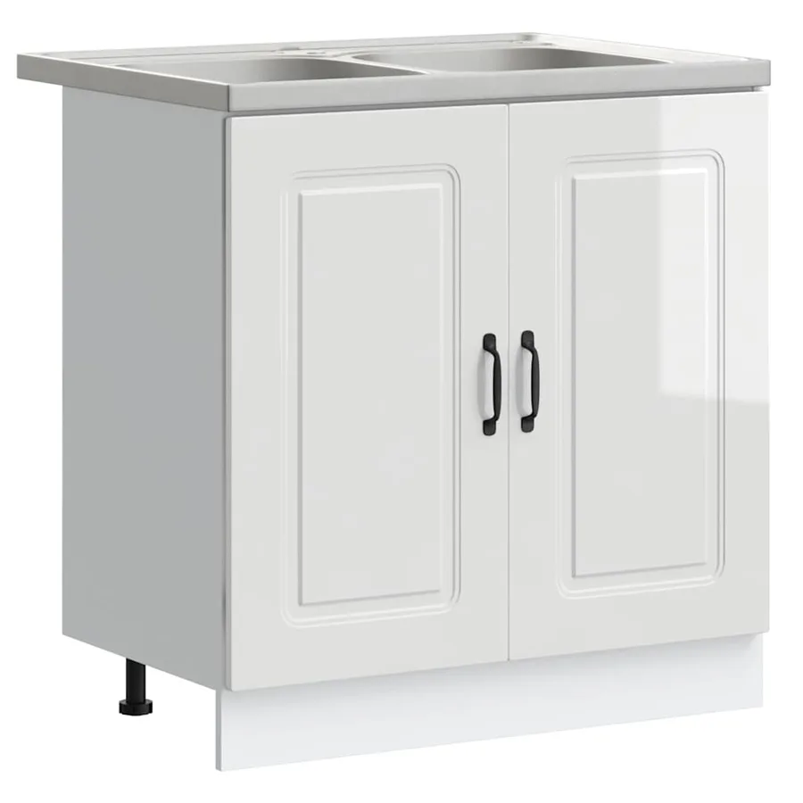 Armoire de cuisine Kalmar Blanc Brillant 80 x 46 x 81,5 cm - 2
