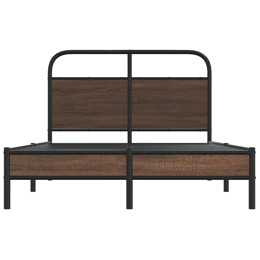 Cadre de lit sans matelas 140x200 cm chêne marron - 5