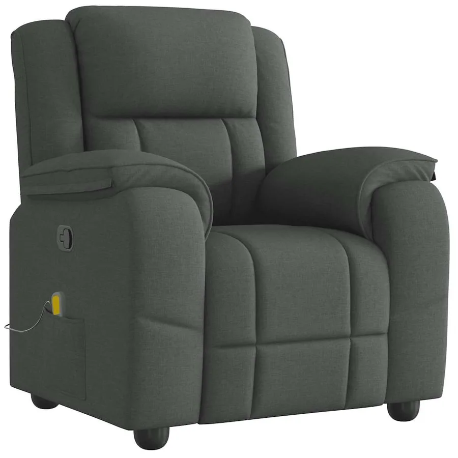 Fauteuil de massage inclinable Gris foncé Tissu - 2