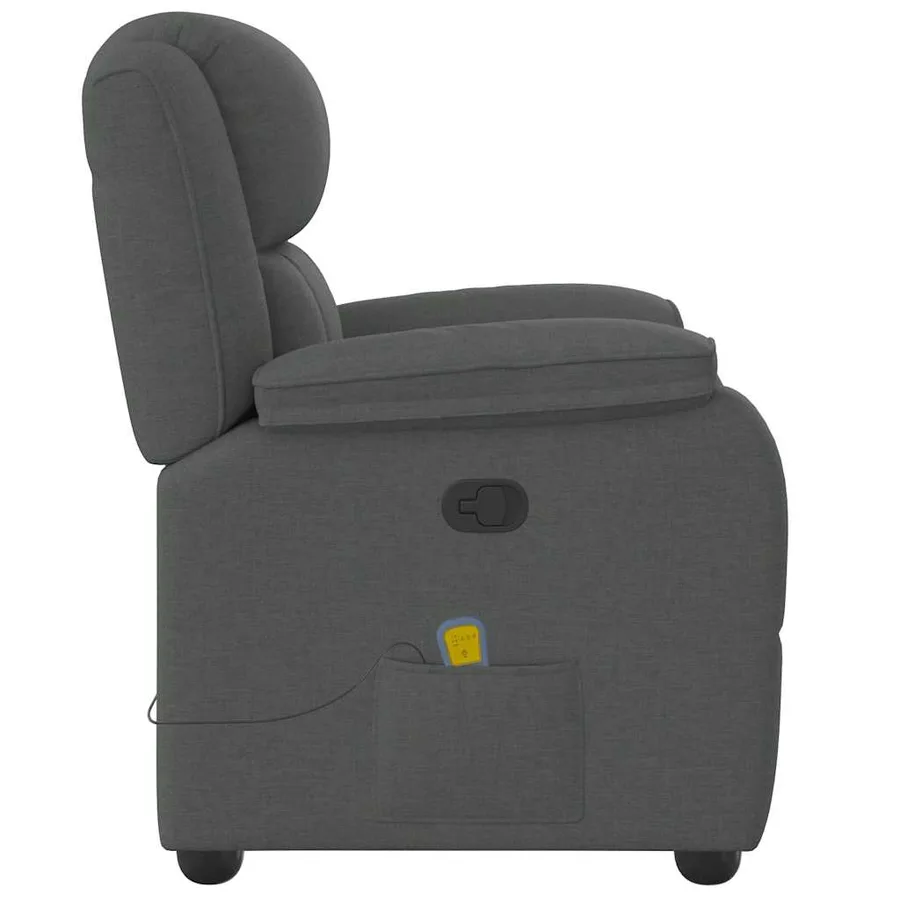 Fauteuil de massage inclinable Gris foncé Tissu - 4