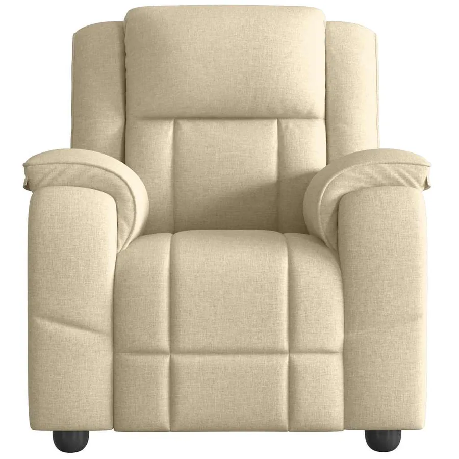 Fauteuil de massage inclinable Crème Tissu - 3