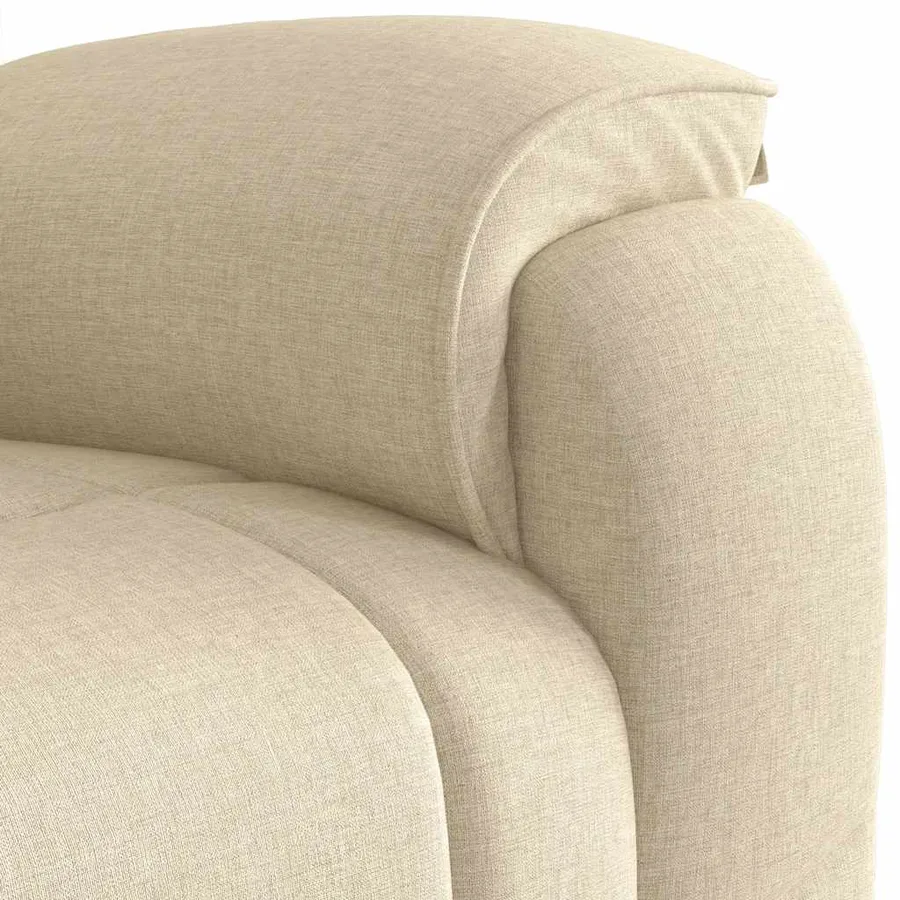 Fauteuil de massage inclinable Crème Tissu - 9