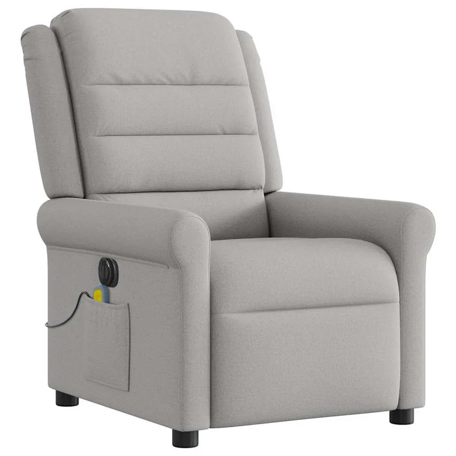 Fauteuil de massage inclinable électrique gris nuage tissu - 4