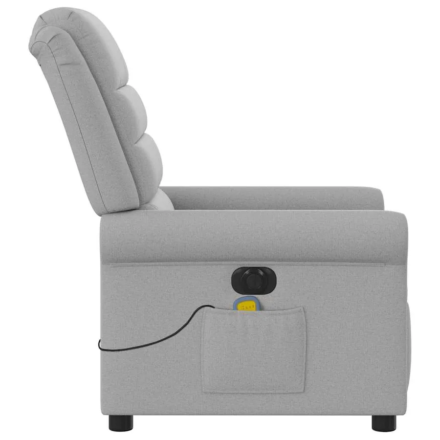 Fauteuil de massage inclinable électrique gris nuage tissu - 6