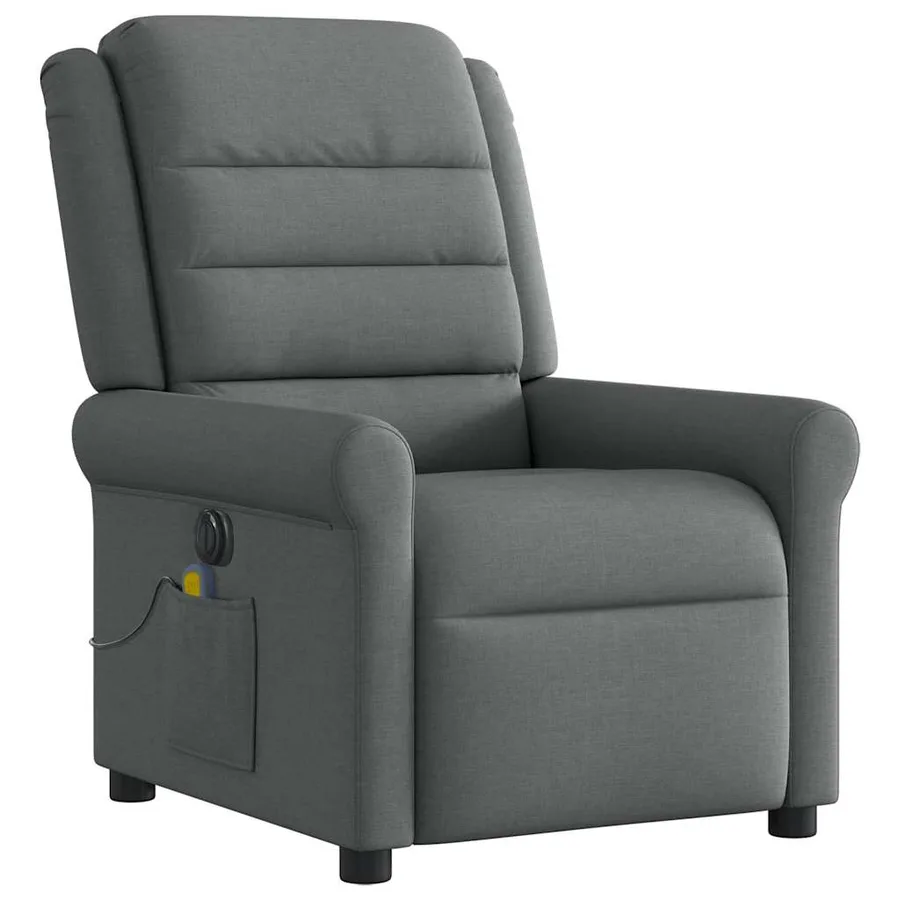 Fauteuil inclinable de massage électrique gris foncé tissu - 4