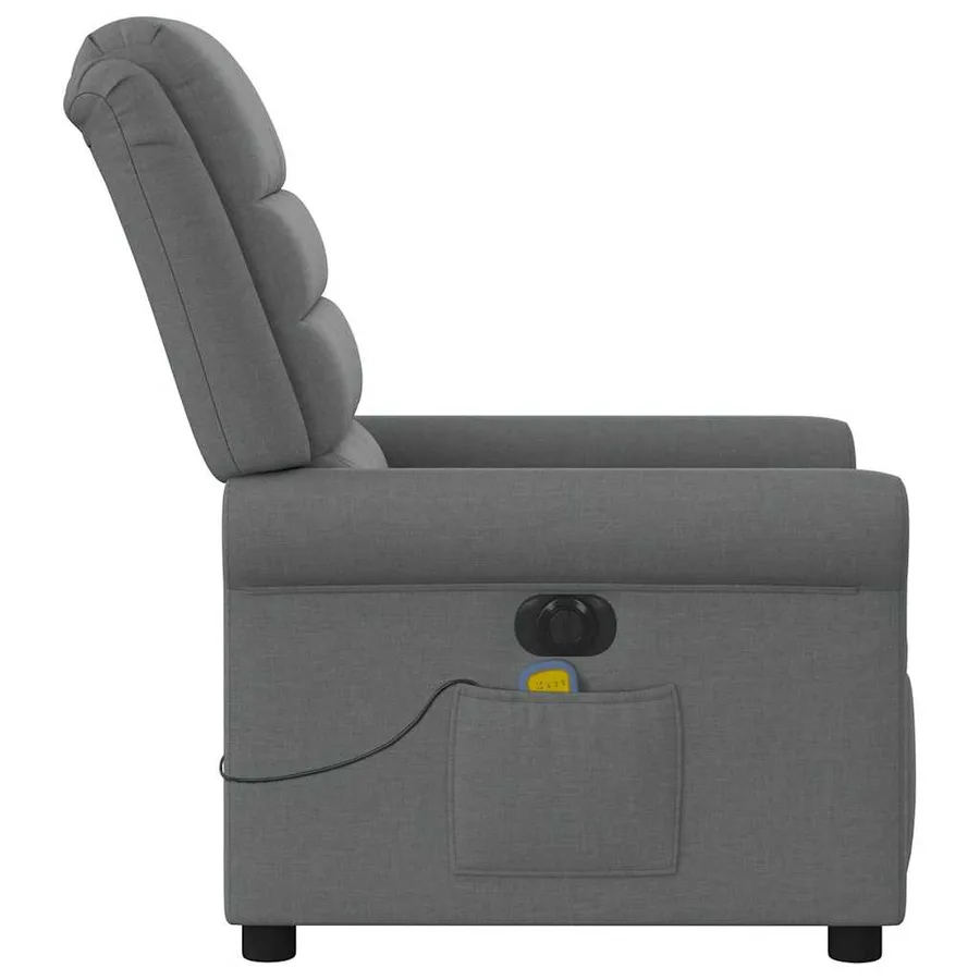 Fauteuil inclinable de massage électrique gris foncé tissu - 6