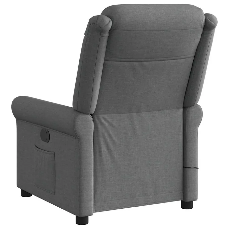 Fauteuil inclinable de massage électrique gris foncé tissu - 7