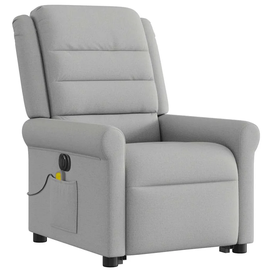 Fauteuil inclinable de massage électrique gris nuage tissu - 4