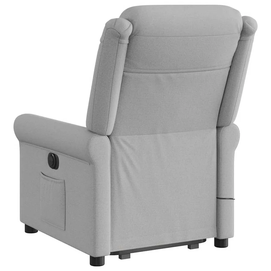 Fauteuil inclinable de massage électrique gris nuage tissu - 7