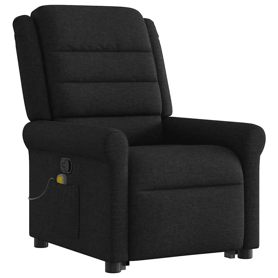 Fauteuil de massage inclinable Noir Tissu - 4