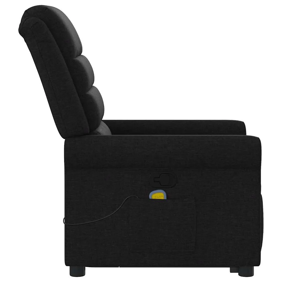 Fauteuil de massage inclinable Noir Tissu - 6