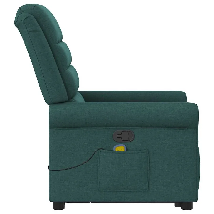 Fauteuil inclinable de massage Vert foncé Tissu - 6