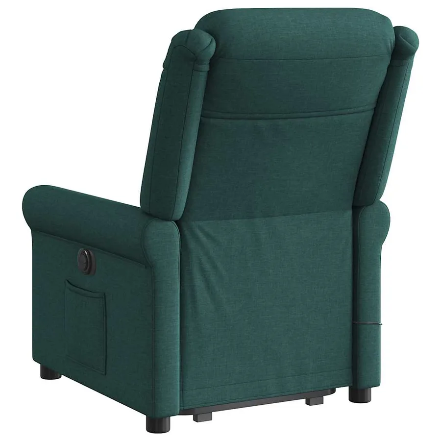 Fauteuil inclinable de massage Vert foncé Tissu - 7