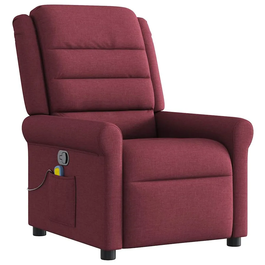 Fauteuil de massage inclinable Rouge bordeaux Tissu - 2