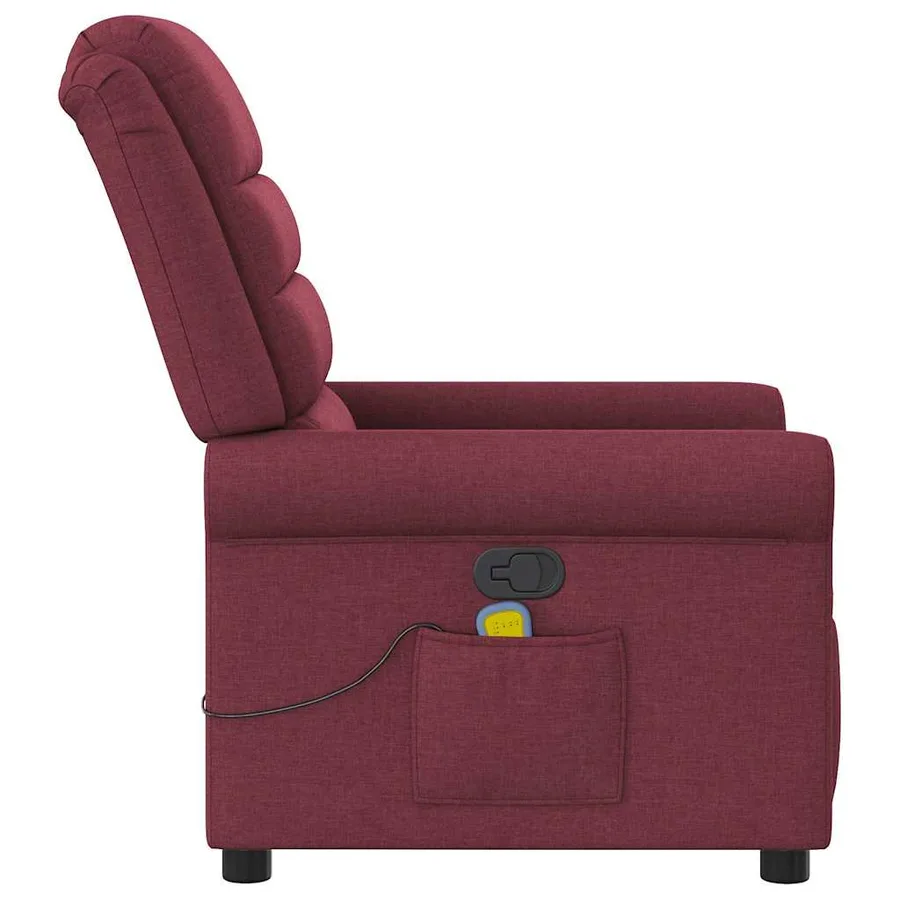Fauteuil de massage inclinable Rouge bordeaux Tissu - 4