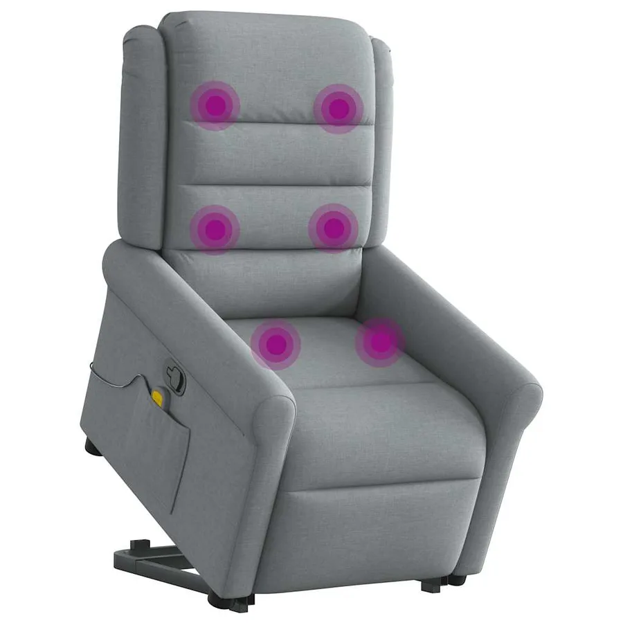 Fauteuil de massage inclinable Gris clair Tissu - 2