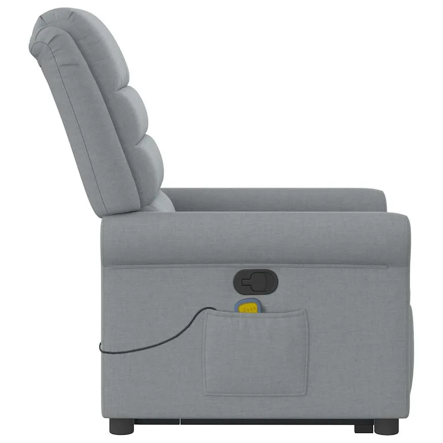 Fauteuil de massage inclinable Gris clair Tissu - 6