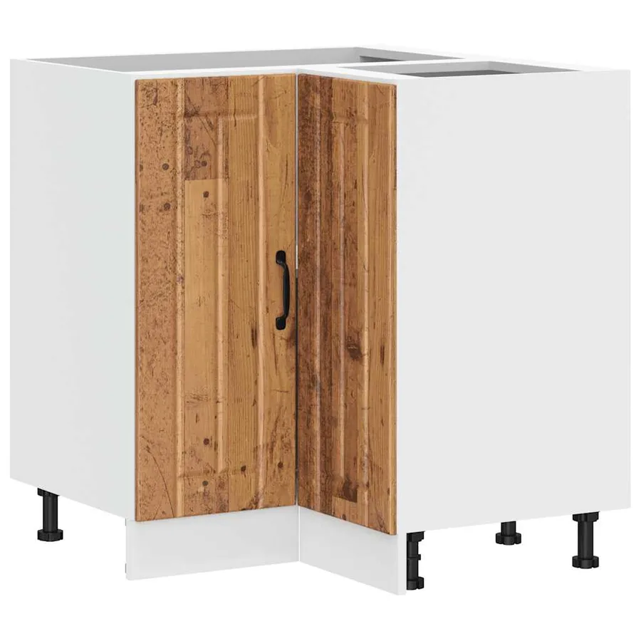 Armoire d'angle de cuisine Lucca vieux bois bois d'ingénierie - 2