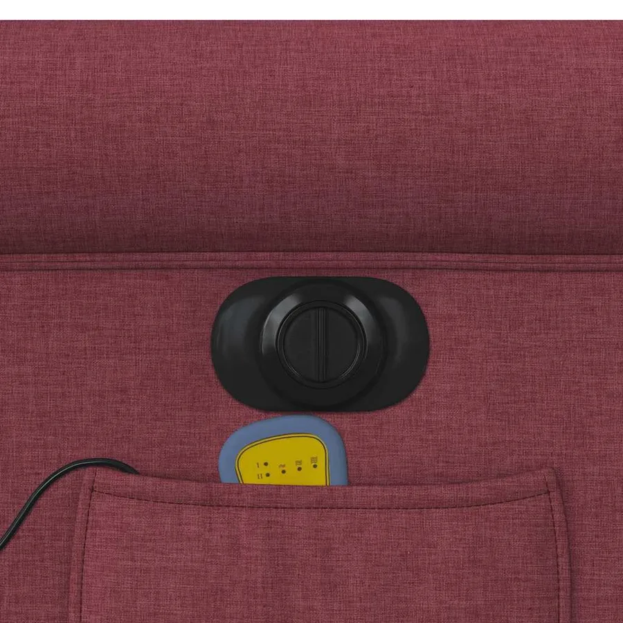 Fauteuil inclinable de massage électrique Rouge bordeaux Tissu - 15