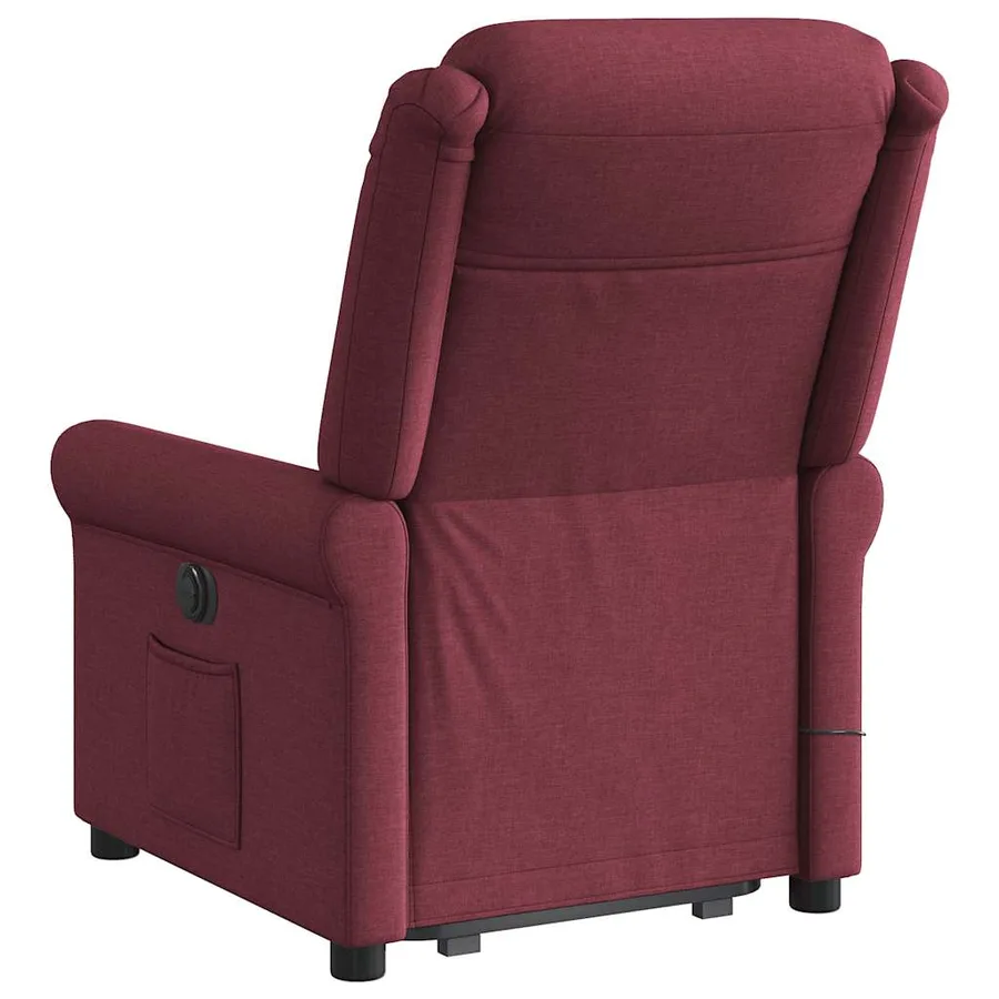 Fauteuil inclinable de massage électrique Rouge bordeaux Tissu - 7