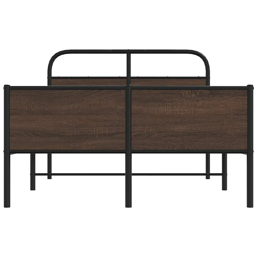 Cadre de lit sans matelas 135x190 cm chêne marron - 5