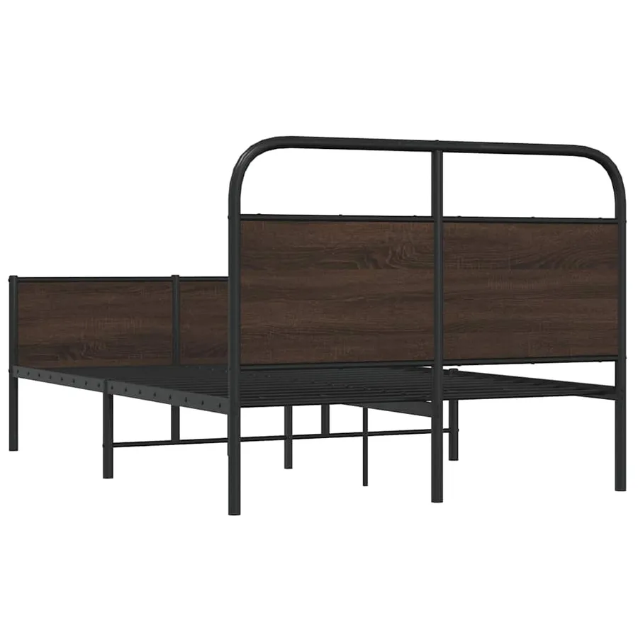 Cadre de lit sans matelas 135x190 cm chêne marron - 7
