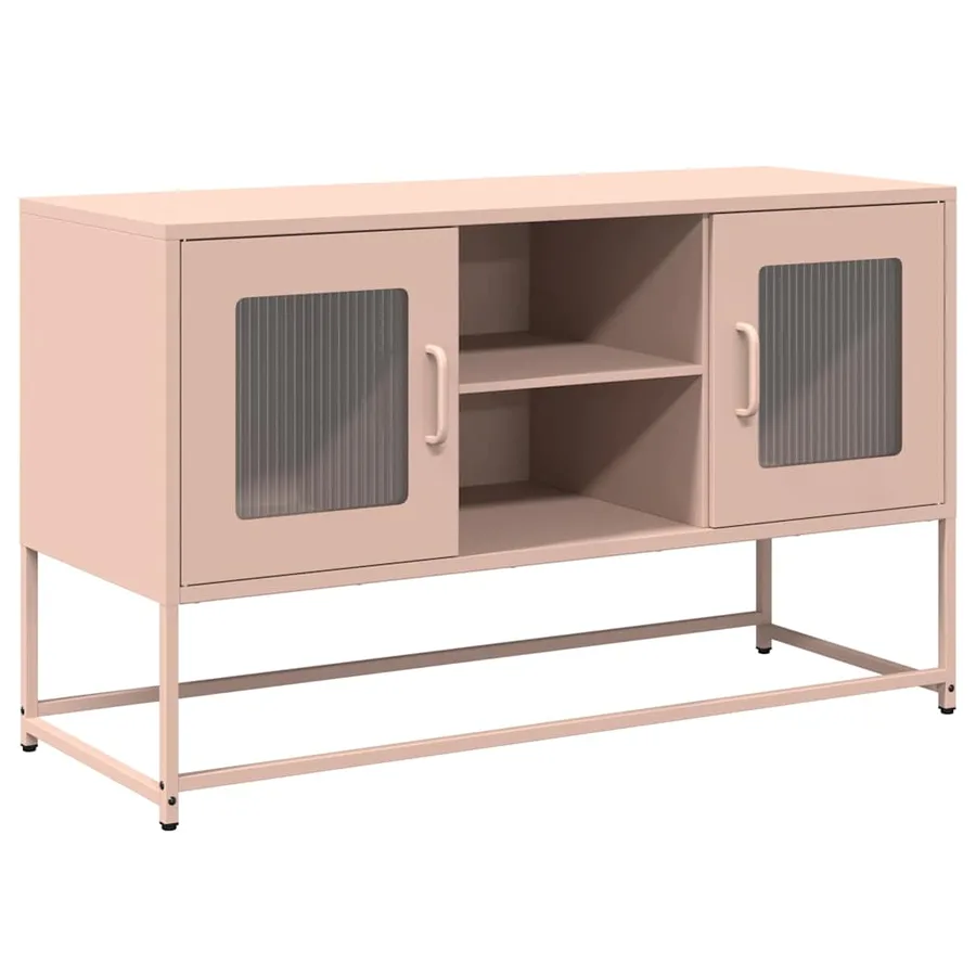 Meuble TV rose 100,5x39x60,5 cm acier - 2