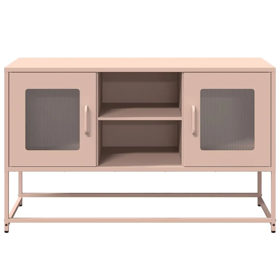 Meuble TV rose 100,5x39x60,5 cm acier - 5