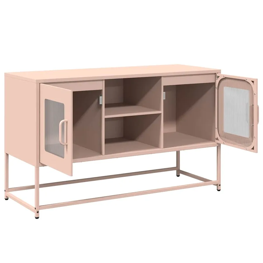 Meuble TV rose 100,5x39x60,5 cm acier - 6