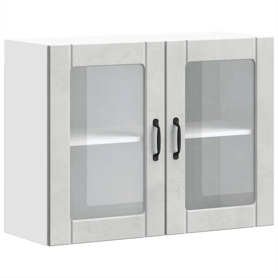 Armoire murale de cuisine avec porte en verre Lucca gris béton - 2