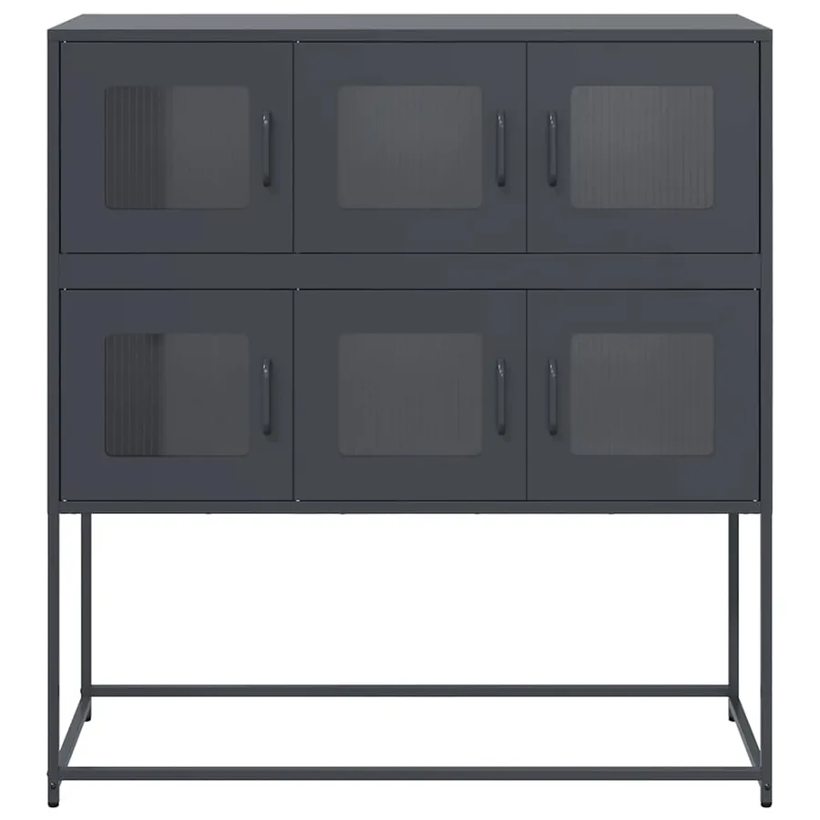 Buffet anthracite 100,5x39x107 cm acier laminé à froid - 5