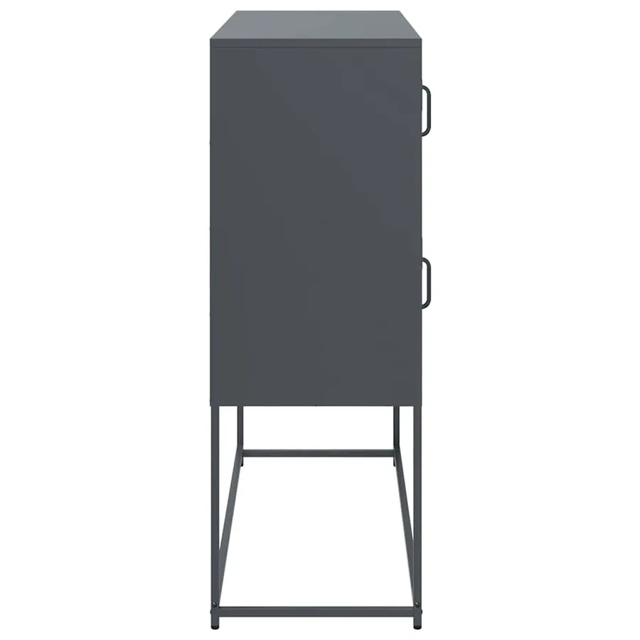 Buffet anthracite 100,5x39x107 cm acier laminé à froid - 7