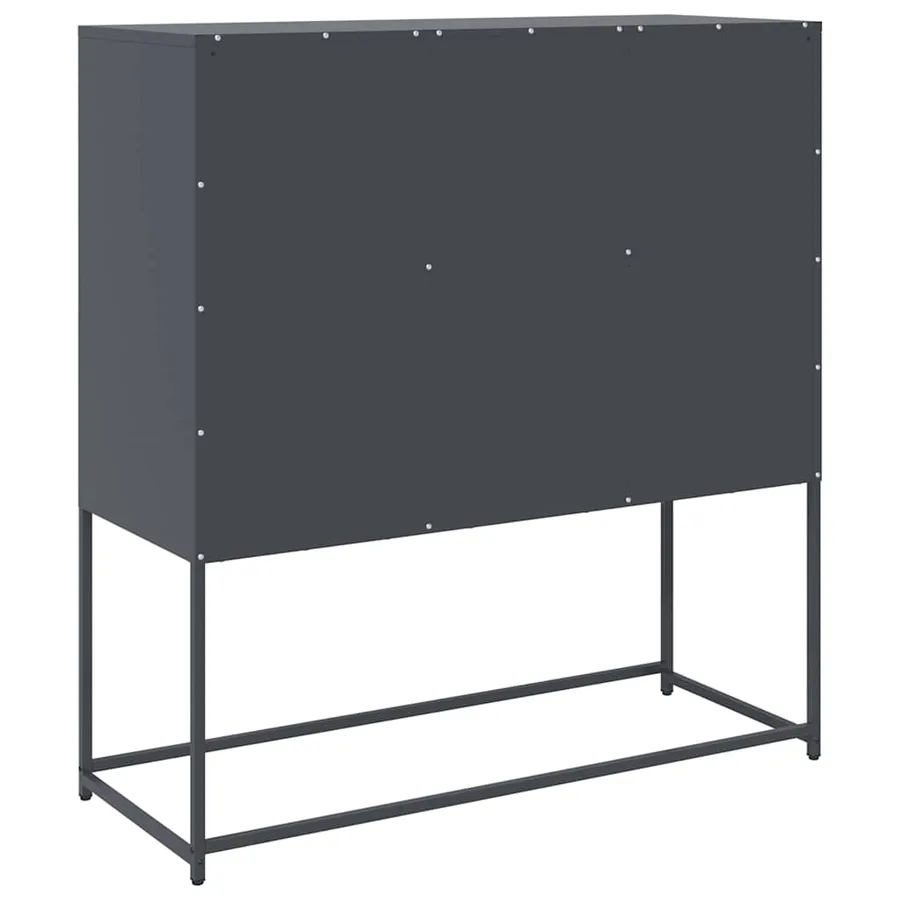 Buffet anthracite 100,5x39x107 cm acier laminé à froid - 8