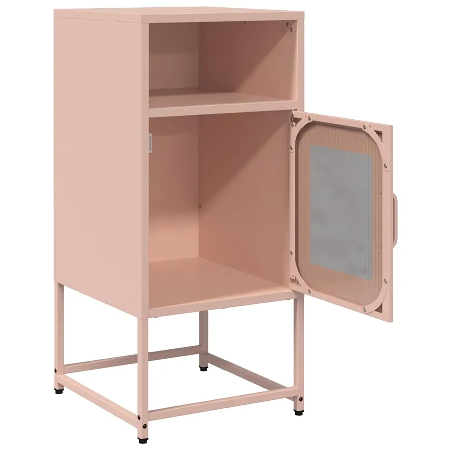 Table de chevet rose 36x39x78 cm acier laminé à froid - 5