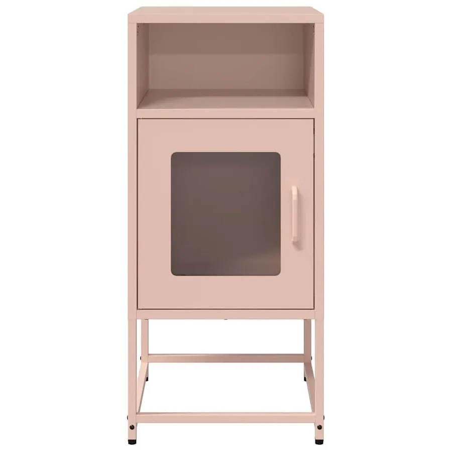 Table de chevet rose 36x39x78 cm acier laminé à froid - 6