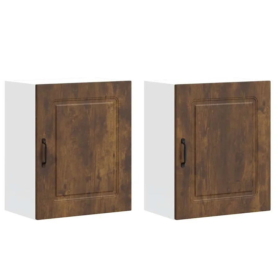 Armoires murales de cuisine 2 pcs Kalmar en bois d'ingénierie chêne fumé - 2
