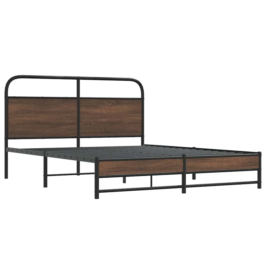Cadre de lit sans matelas 150x200 cm chêne marron - 3