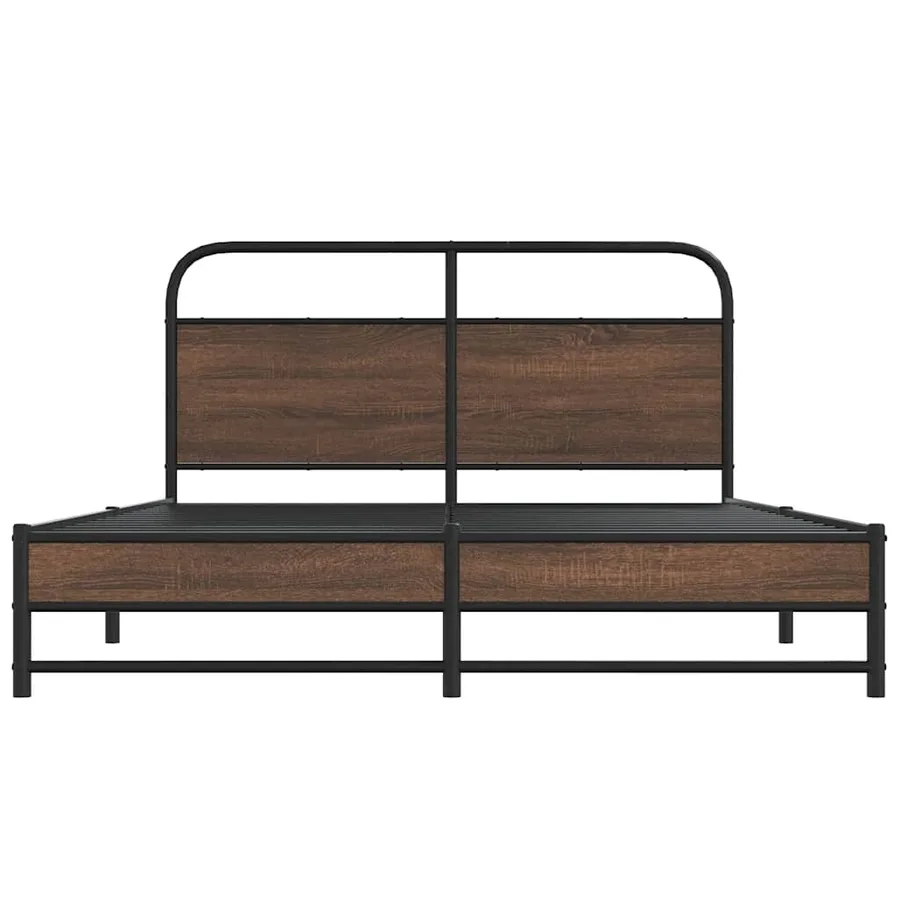 Cadre de lit sans matelas 150x200 cm chêne marron - 5