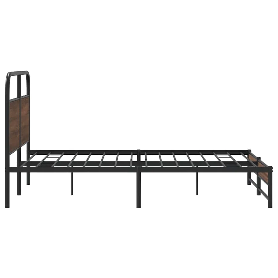 Cadre de lit sans matelas 150x200 cm chêne marron - 6