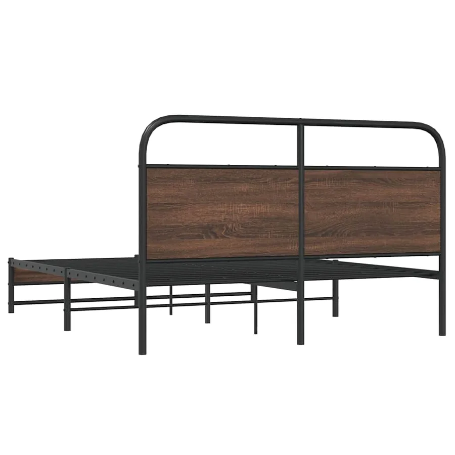 Cadre de lit sans matelas 150x200 cm chêne marron - 7
