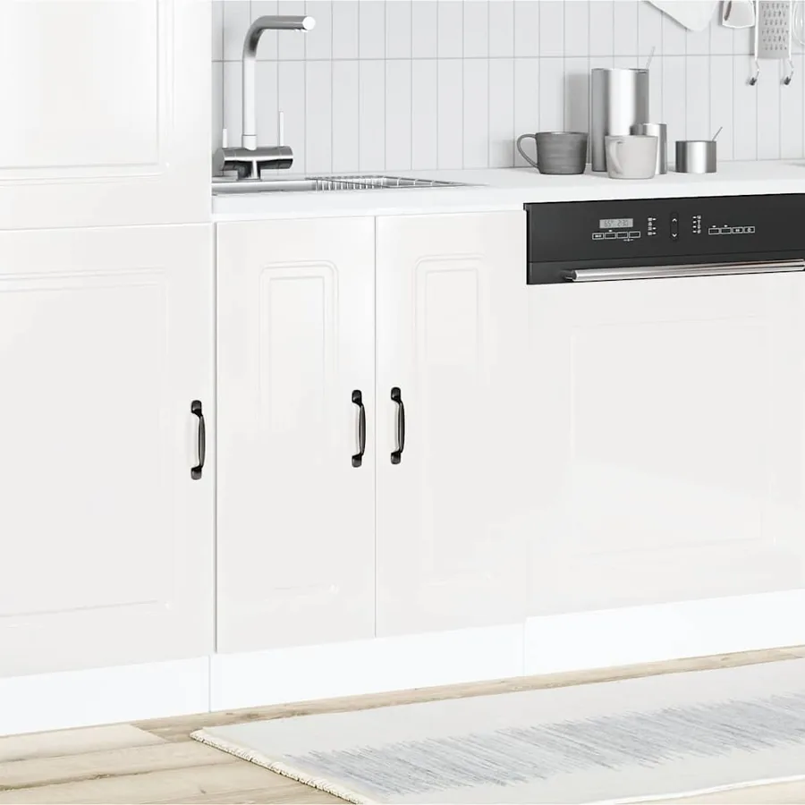 Meuble bas pour évier Kalmar blanc brillant 60x46x81,5 cm