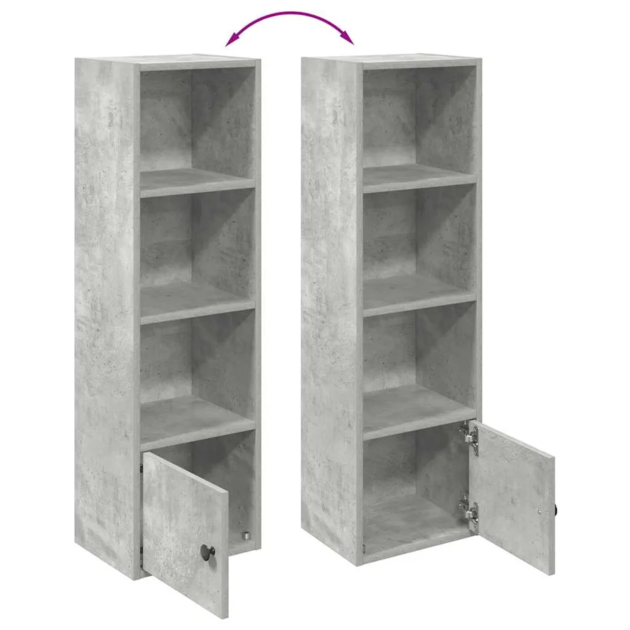 Bibliothèque gris béton 31x24x102 cm bois d'ingénierie - 8