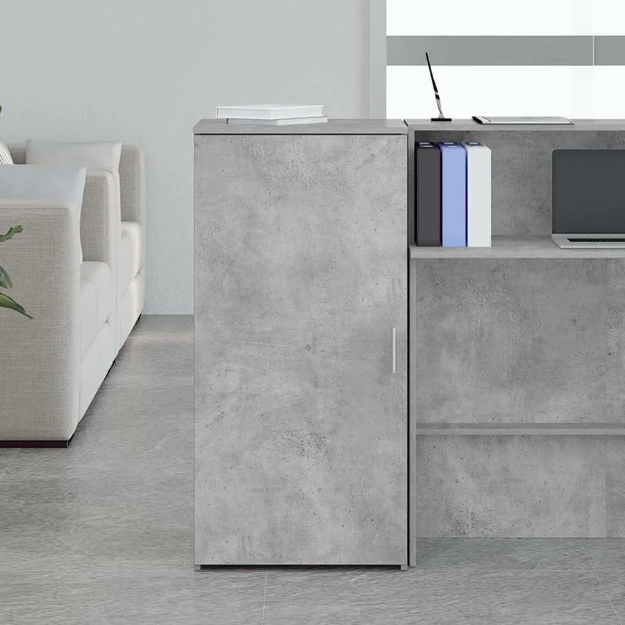 Armoire de rangement gris béton 50x45x103,5cm bois d'ingénierie - 3