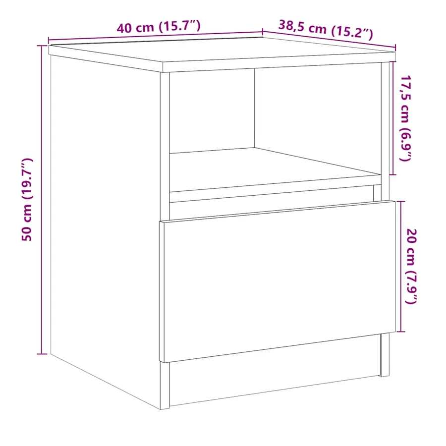 Tables chevet 2 pcs chêne artisanal 40x40x50 cm bois ingénierie - 13