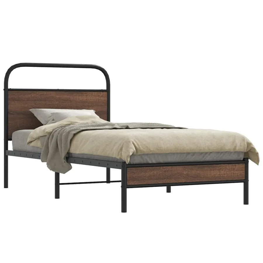 Cadre de lit sans matelas 100x200 cm chêne marron