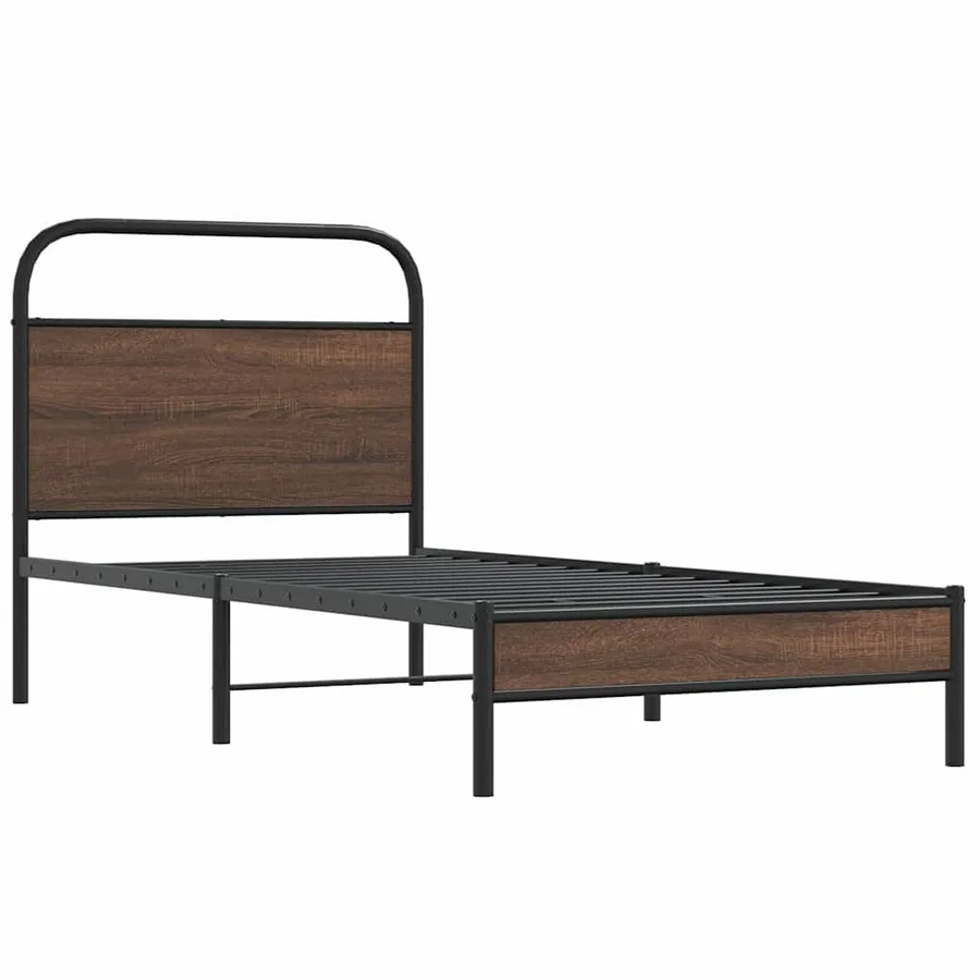 Cadre de lit sans matelas 100x200 cm chêne marron - 3