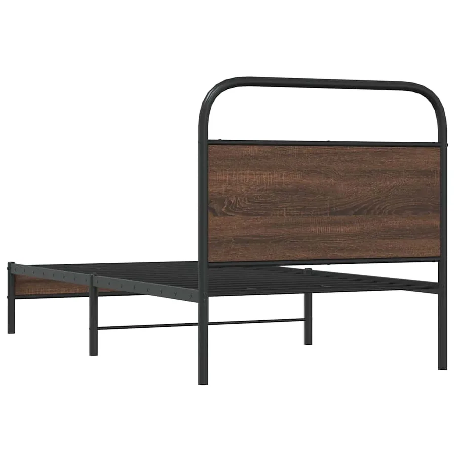 Cadre de lit sans matelas 100x200 cm chêne marron - 7