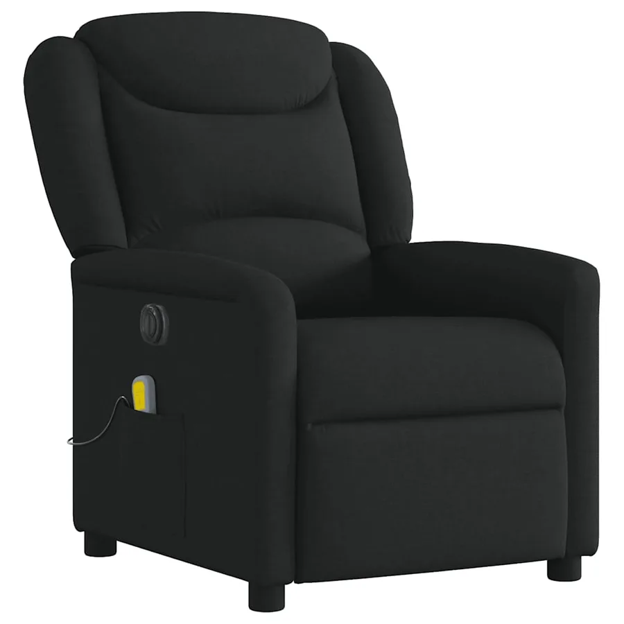Fauteuil de massage inclinable électrique Noir Tissu - 4