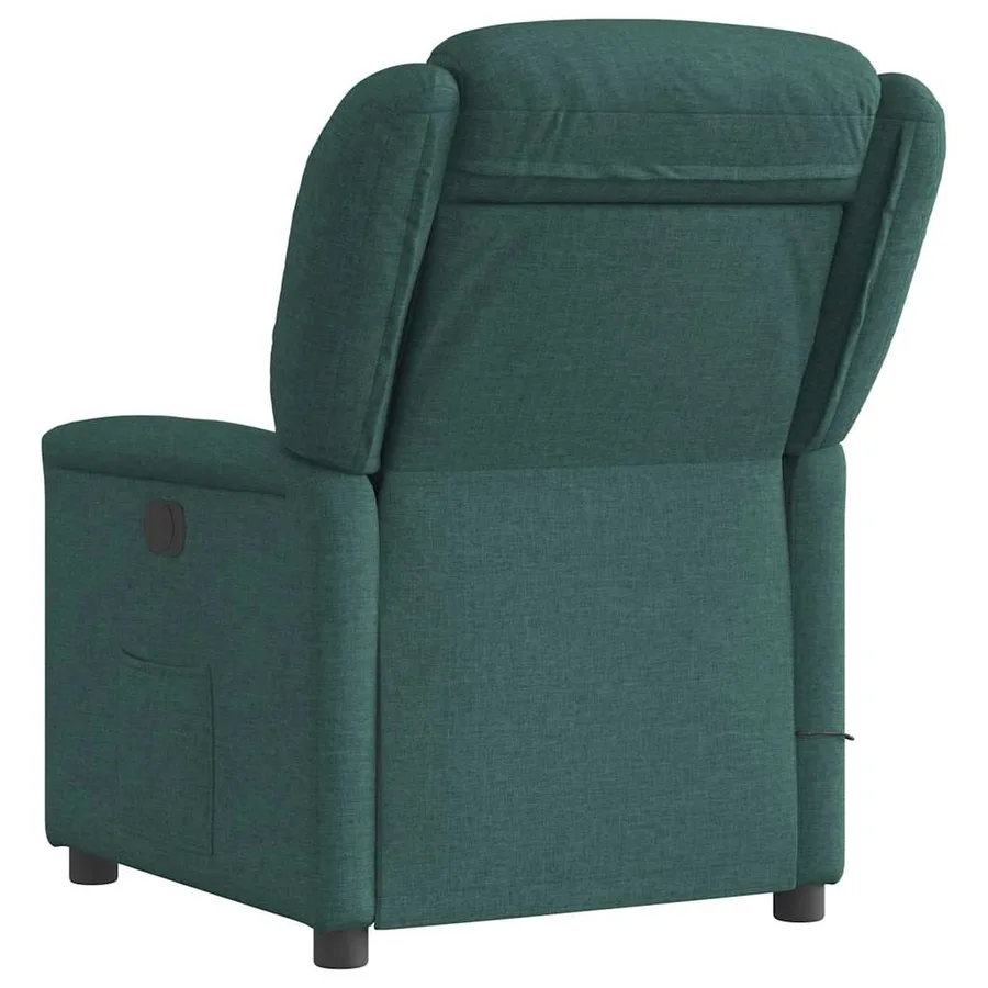 Fauteuil de massage inclinable électrique Vert foncé Tissu - 7
